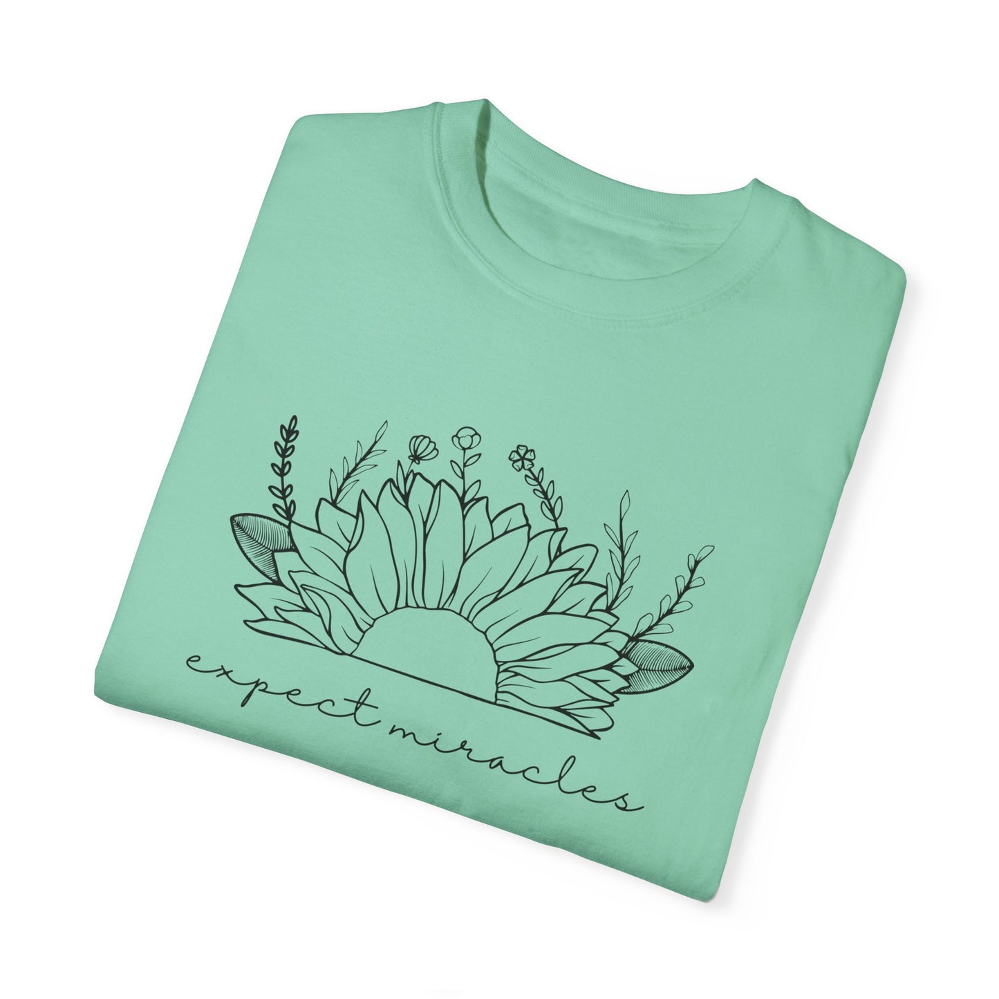 Expect Miracles with Sunflower Short Sleeve T-Shirt