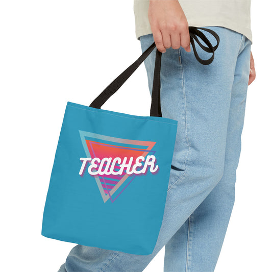 Retro Teacher Tote in Blue