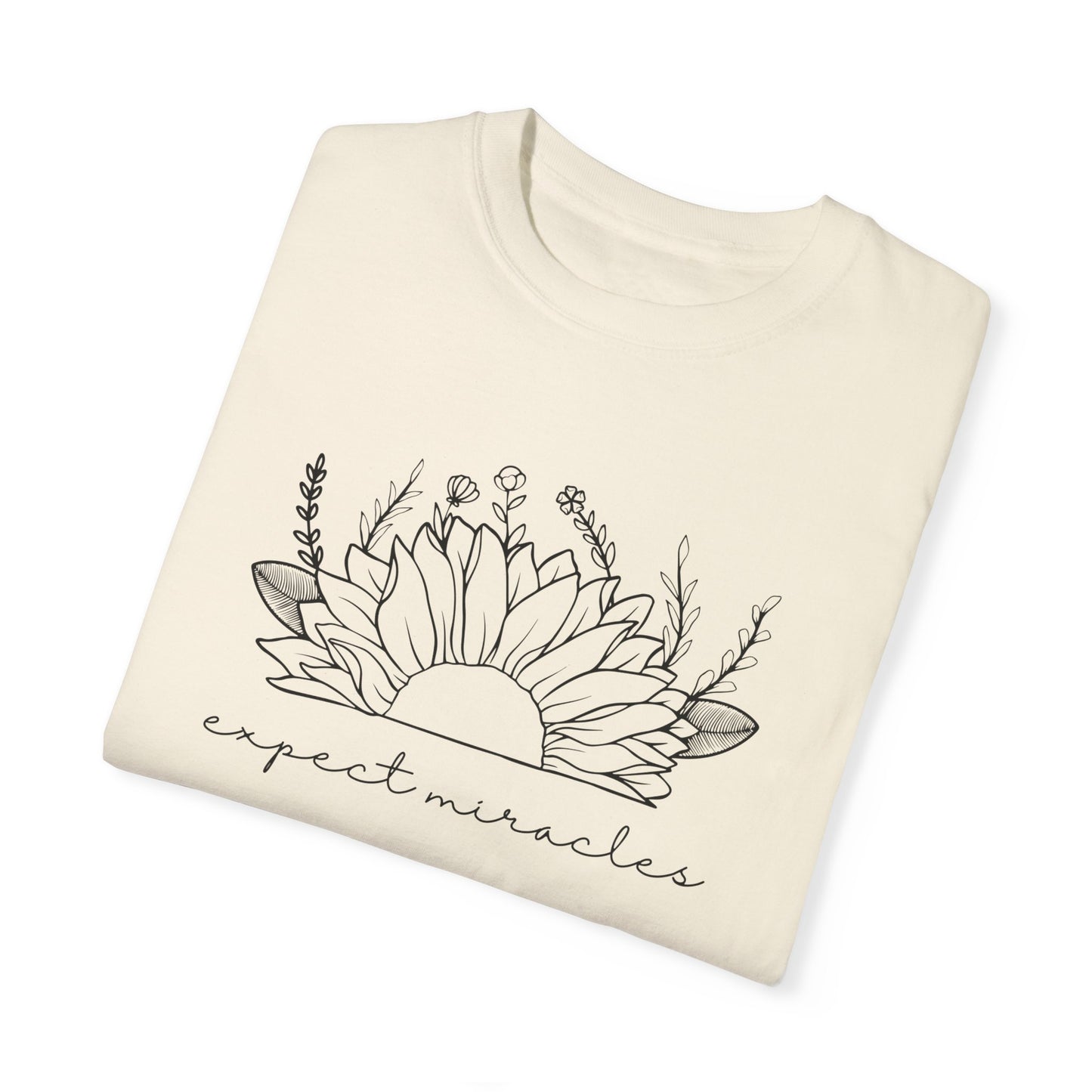 Expect Miracles with Sunflower Short Sleeve T-Shirt