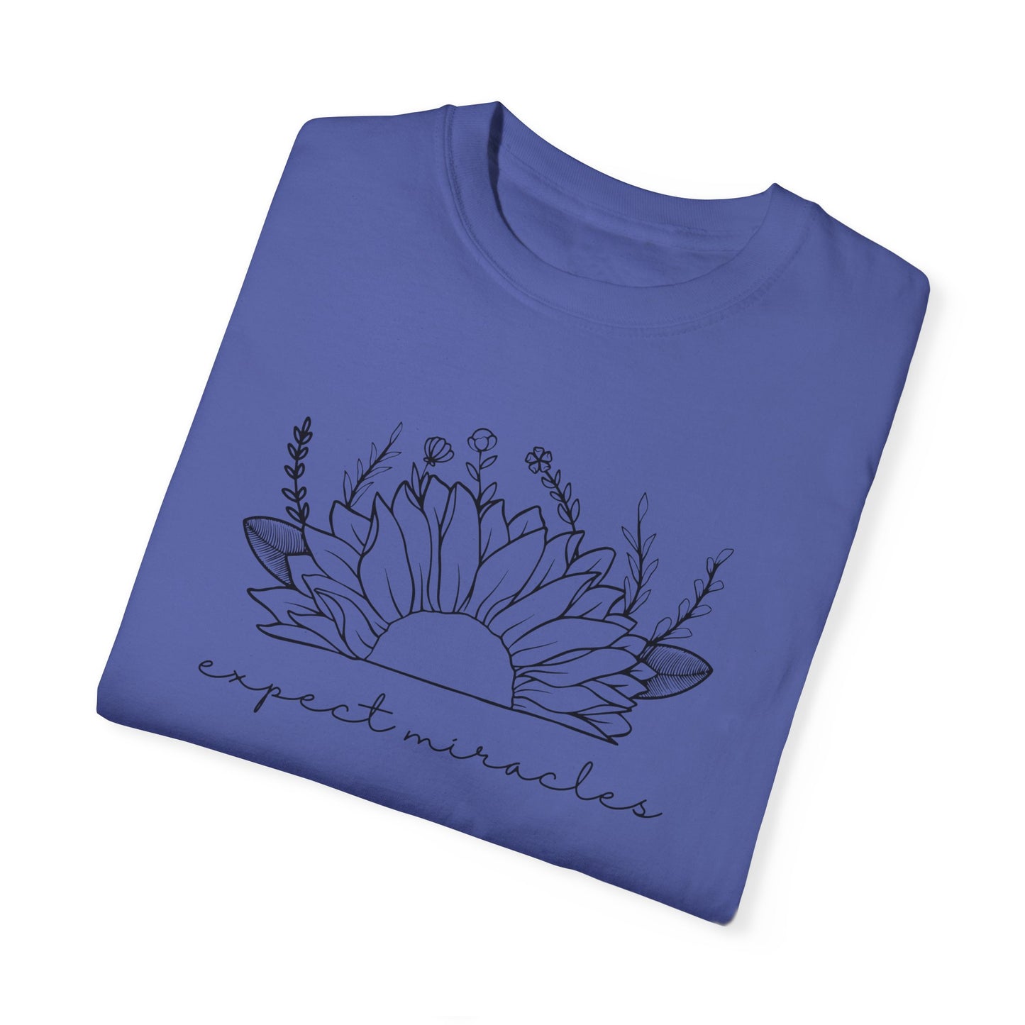 Expect Miracles with Sunflower Short Sleeve T-Shirt