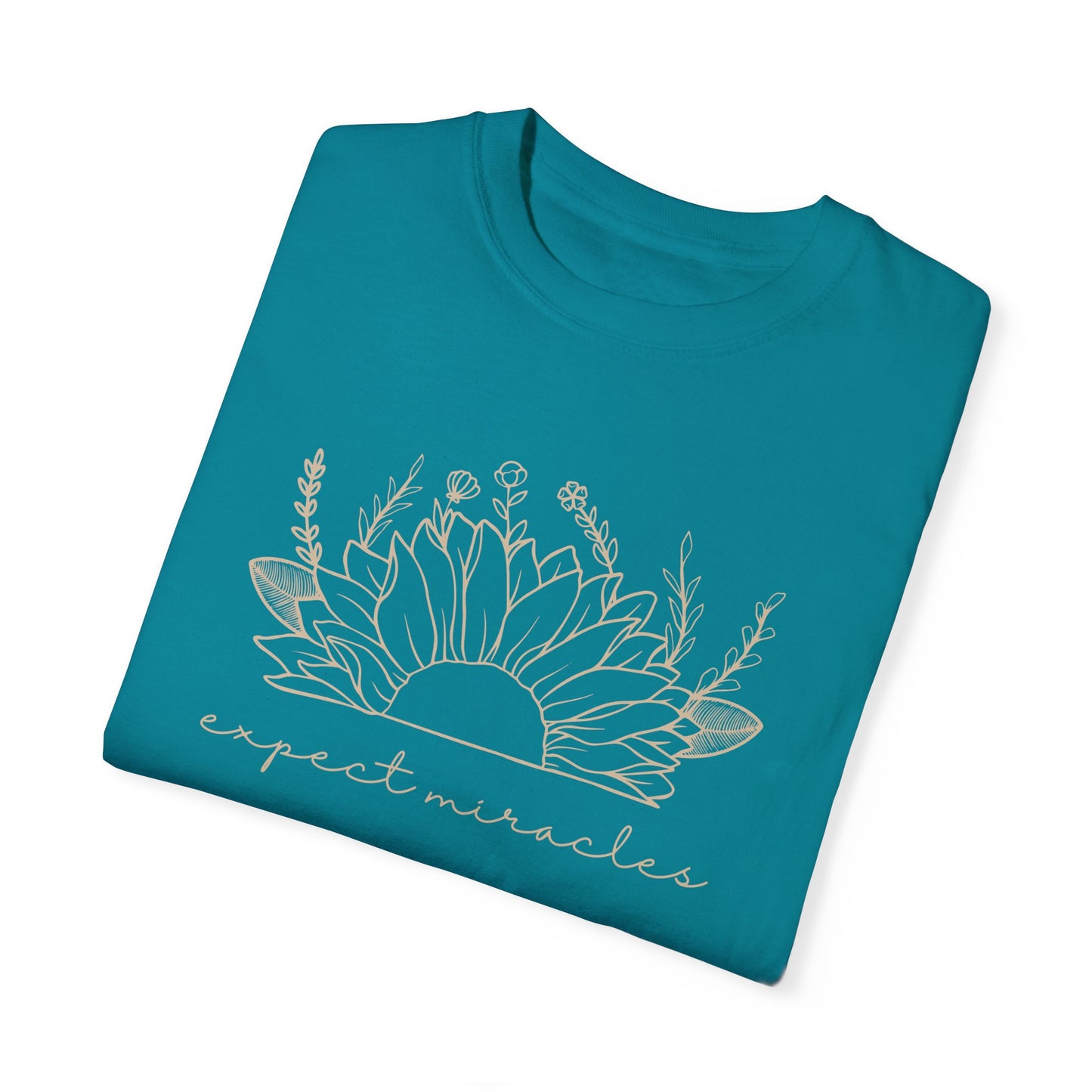 Expect Miracles with Sunflower Short Sleeve T-Shirt