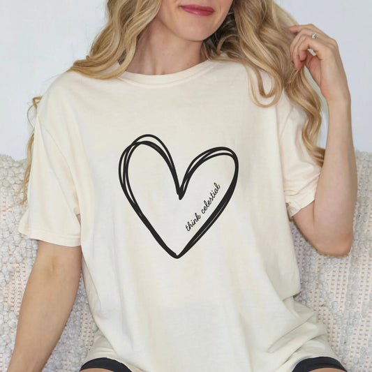 Think Celestial with Heart Short Sleeve T-Shirt